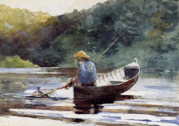 Boy Fishing Winslow Homer watercolour Oil Paintings